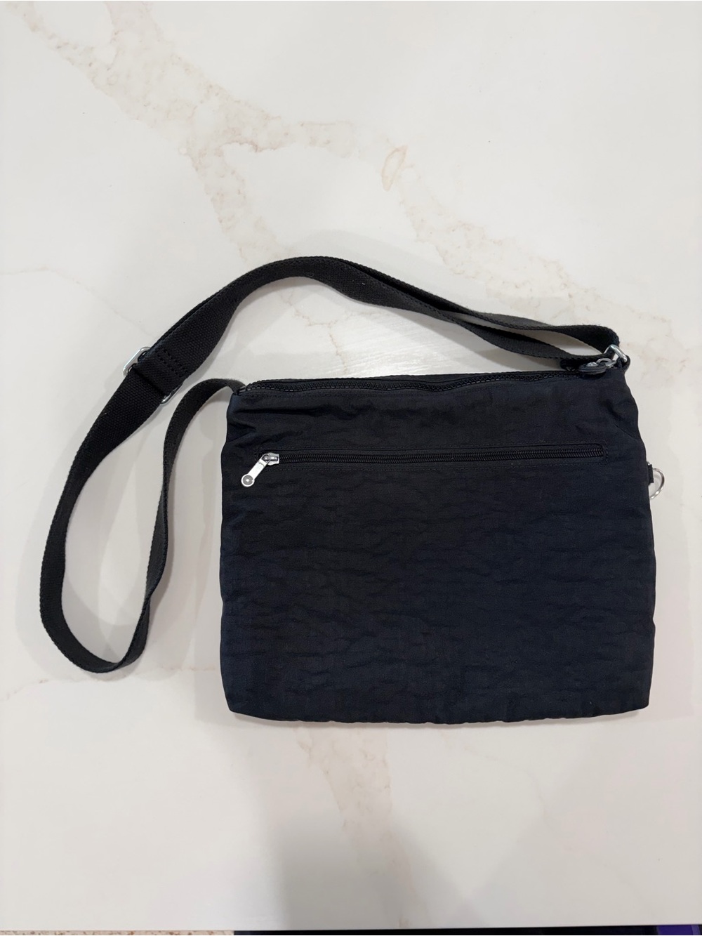 Kipling Black Compact Crossbody Bag with adjustable strap and 5 zipper pockets - Picture 2 of 8